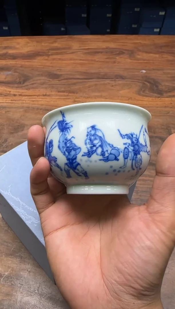 陶择善堂 钟馗嫁妹大炉式杯