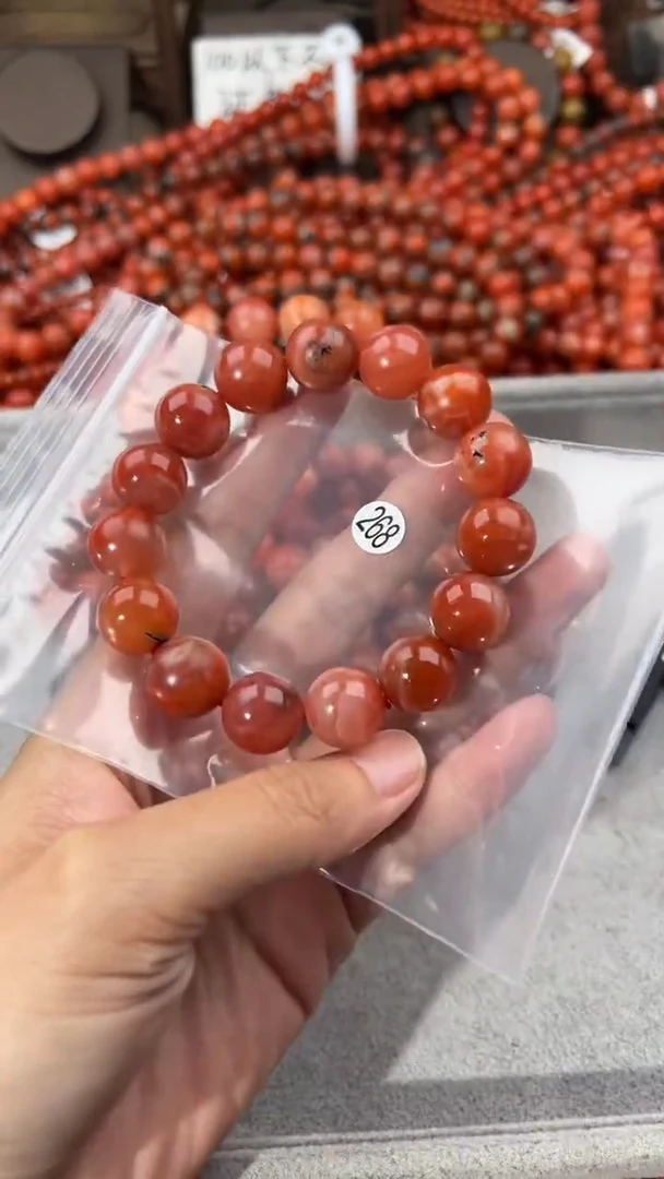 南红玛瑙手串未镶嵌14+