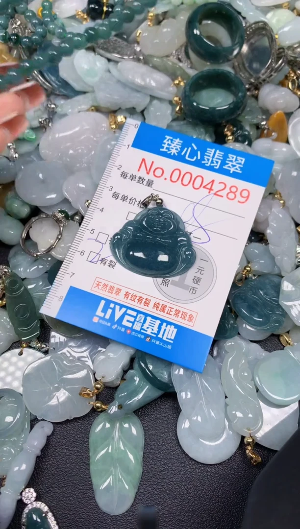 【闪购商品】翡翠颈饰未镶嵌含绳0004289