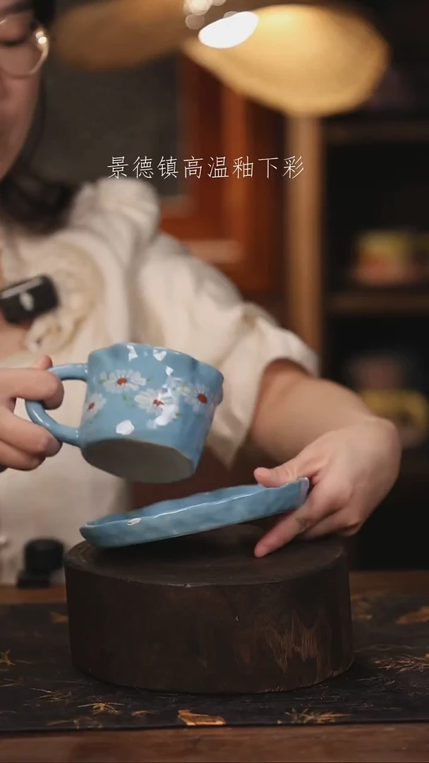 陶瓷景德镇高温釉下手绘陶瓷@L664@