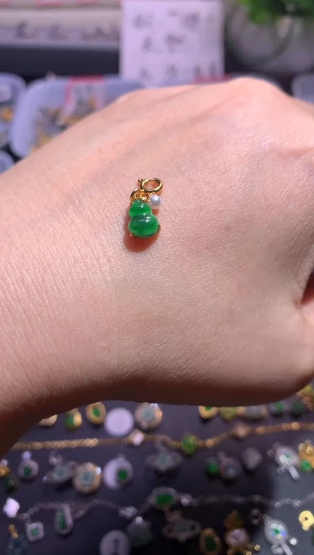 翡翠银S925镶嵌吊坠(不含链)1