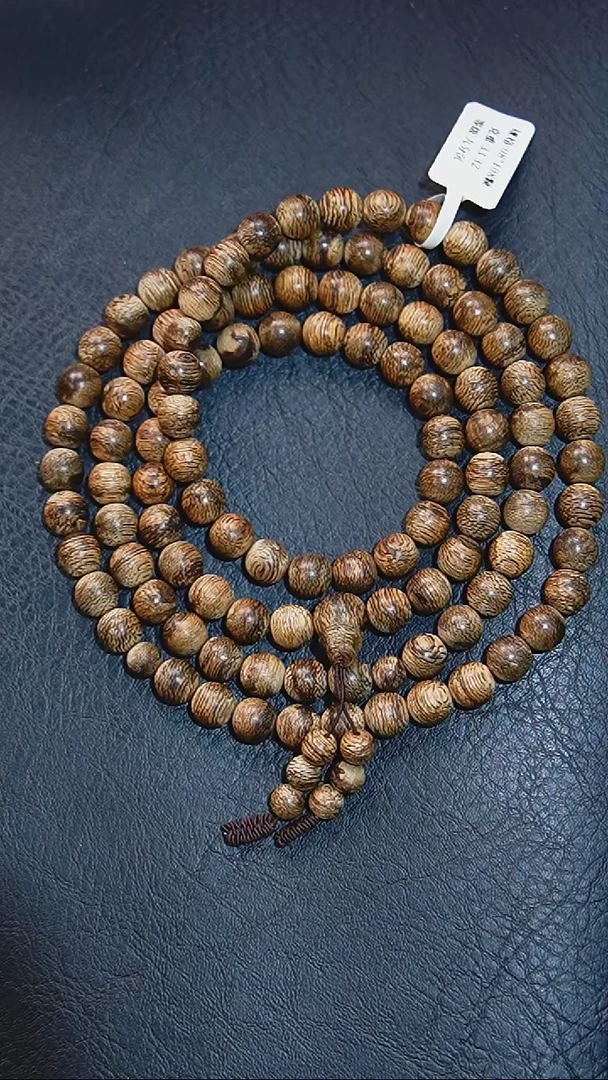 【闪购商品】沉香手串08*108-33克正区文莱蛇皮纹多圈