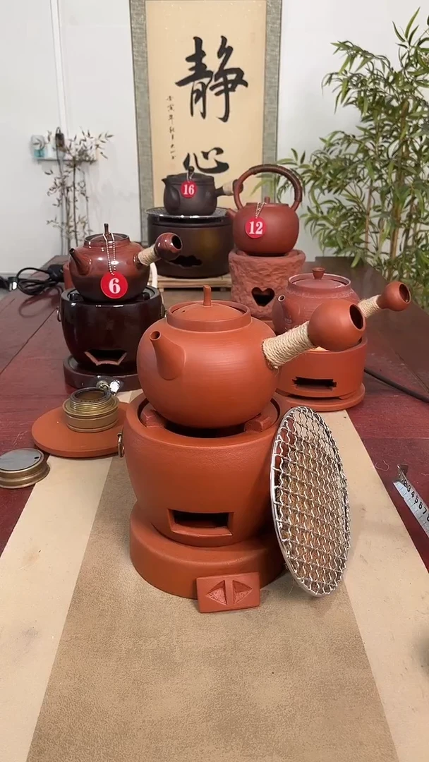 方口小炭炉＋700毫升砂铫壶＋炉垫（送烤网＋棕垫）