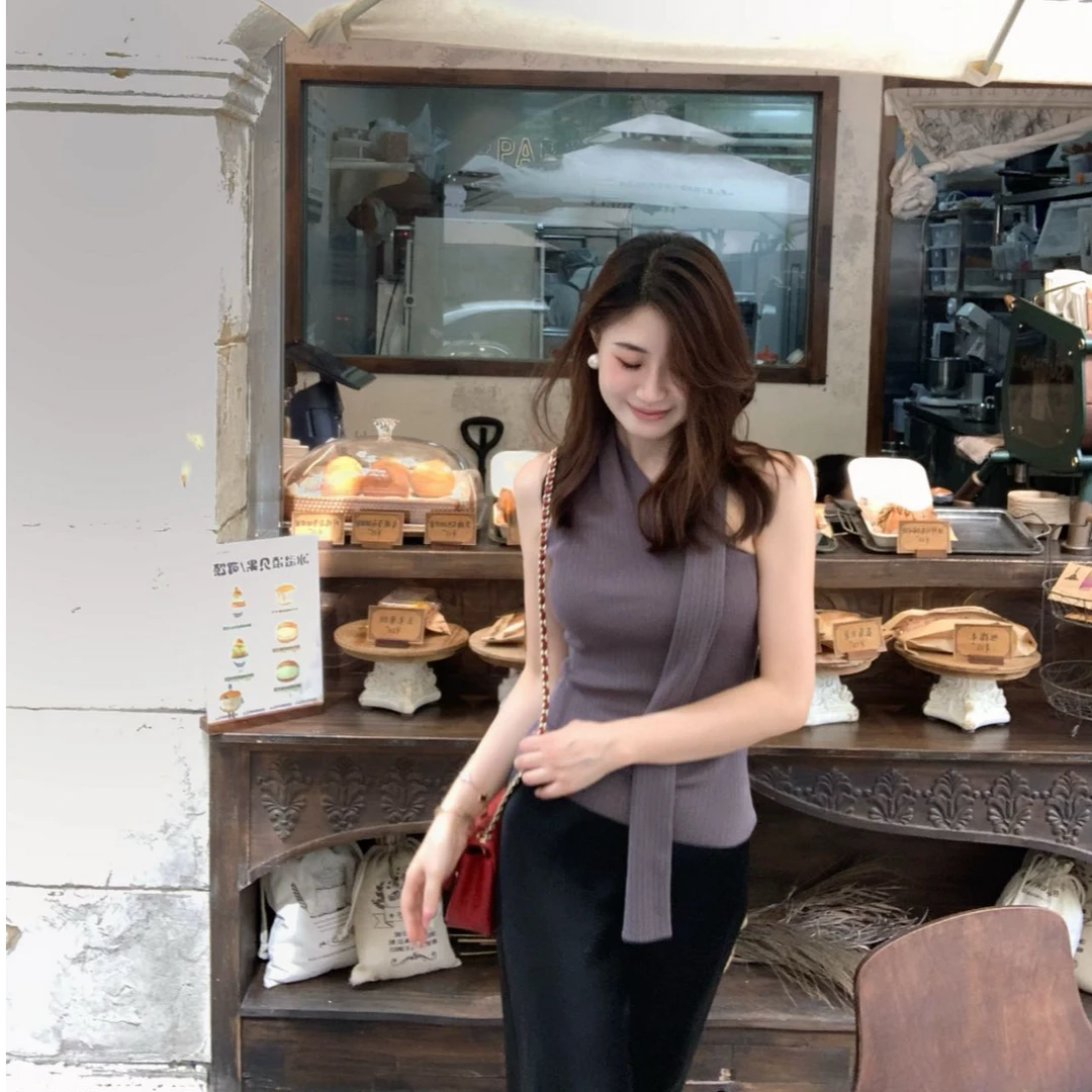 2025夏季新款时尚斜肩性感辣妹上衣气质显瘦设计感洋气休闲百搭女