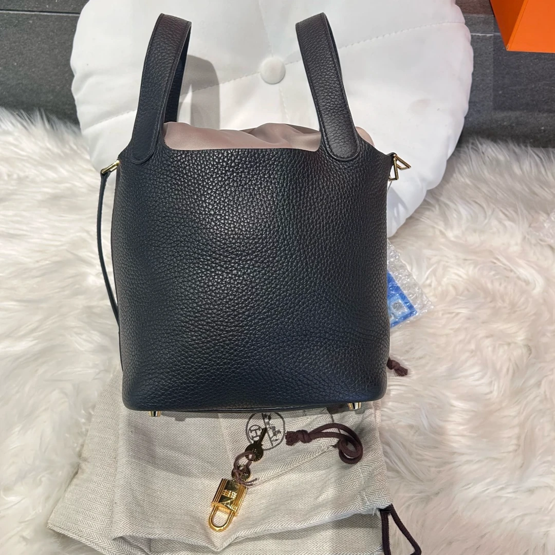 99新 Hermes/爱马仕 Hermes 菜篮子18 黑金Z刻