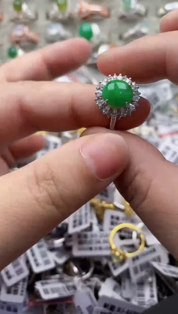 【闪购商品】翡翠戒指银S925镶嵌222222---3