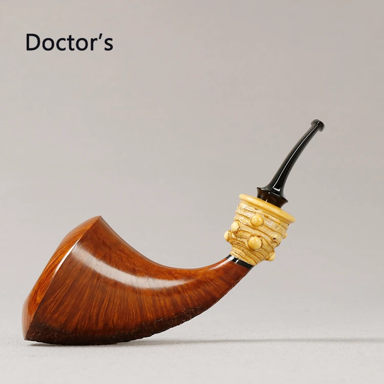 俄罗斯 医生Doctor's 三闪电 号角 底部喷砂 进口手工石楠木烟斗