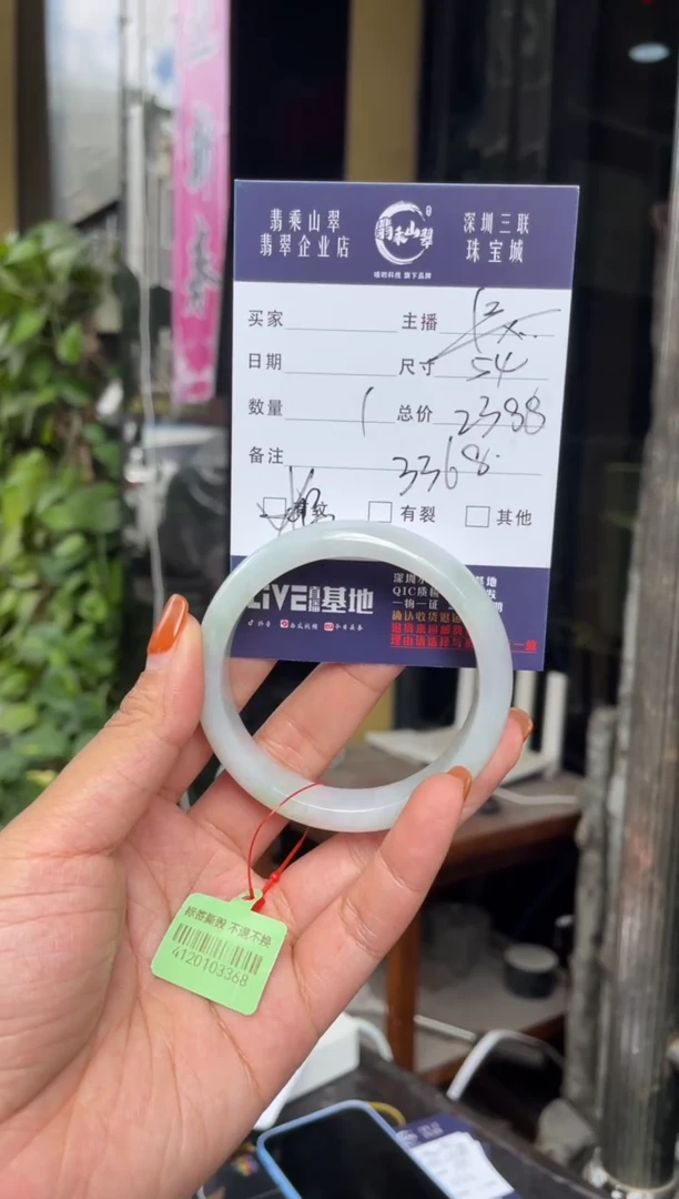 未镶嵌手镯翡翠C 54正圈 3368