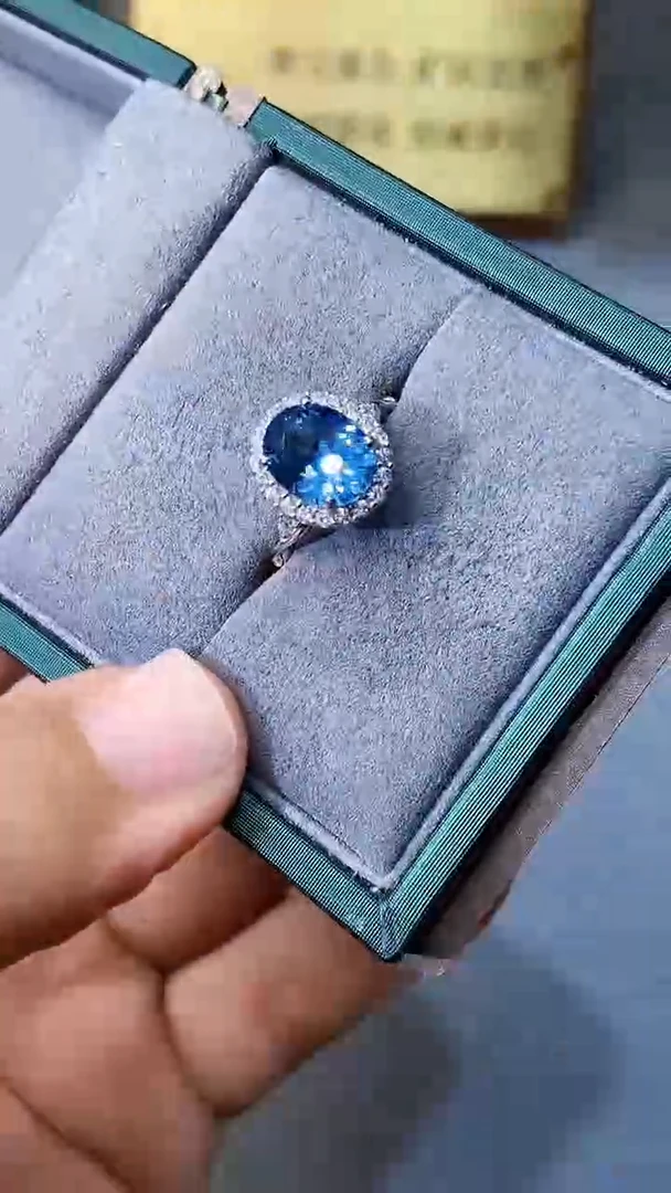 【闪购商品】海蓝宝石戒指银S925镶嵌354