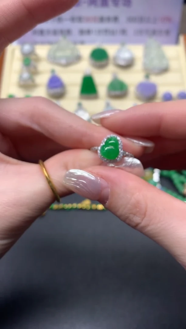 【闪购商品】翡翠戒指银S925镶嵌戒指|150+30