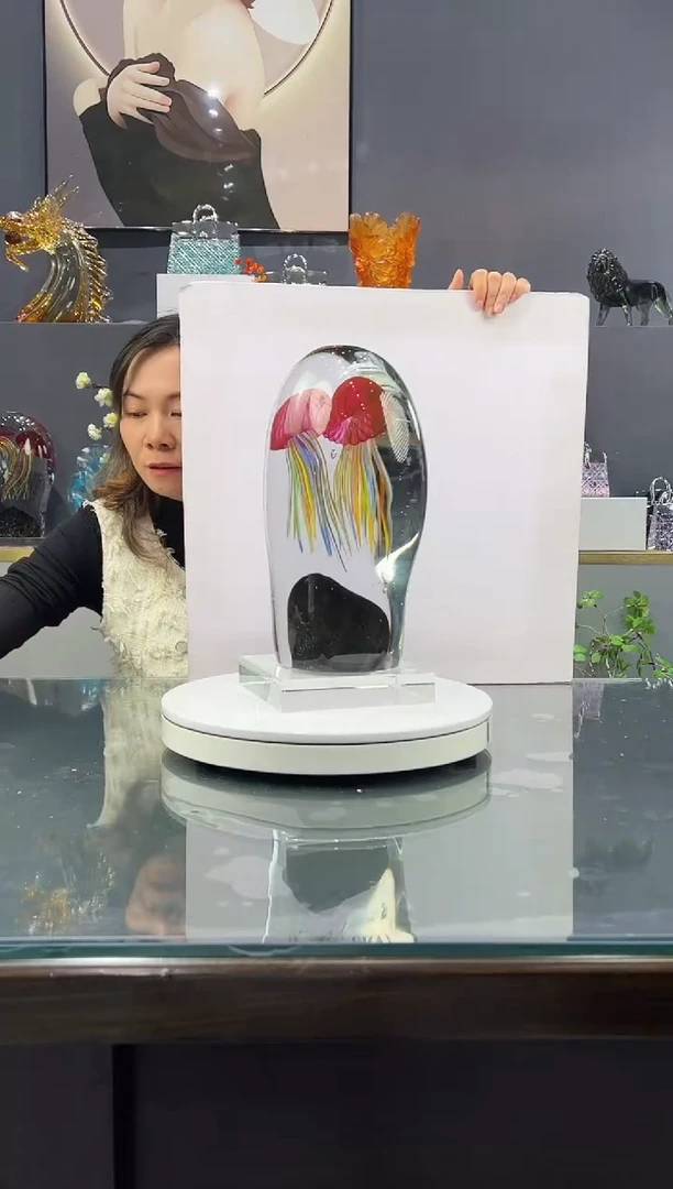 琉璃 水晶琉璃摆件1个