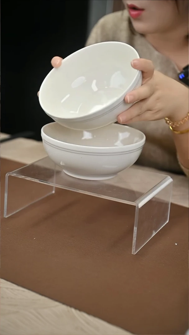 钛合金6.5英寸纯白浮雕面碗2只装