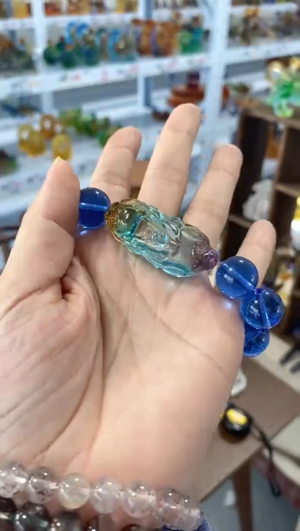 手工艺品琉璃蓝色手串