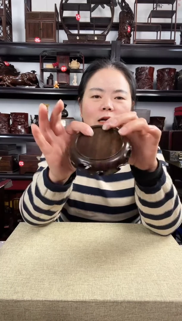 木小卷边圆老李红木工艺品