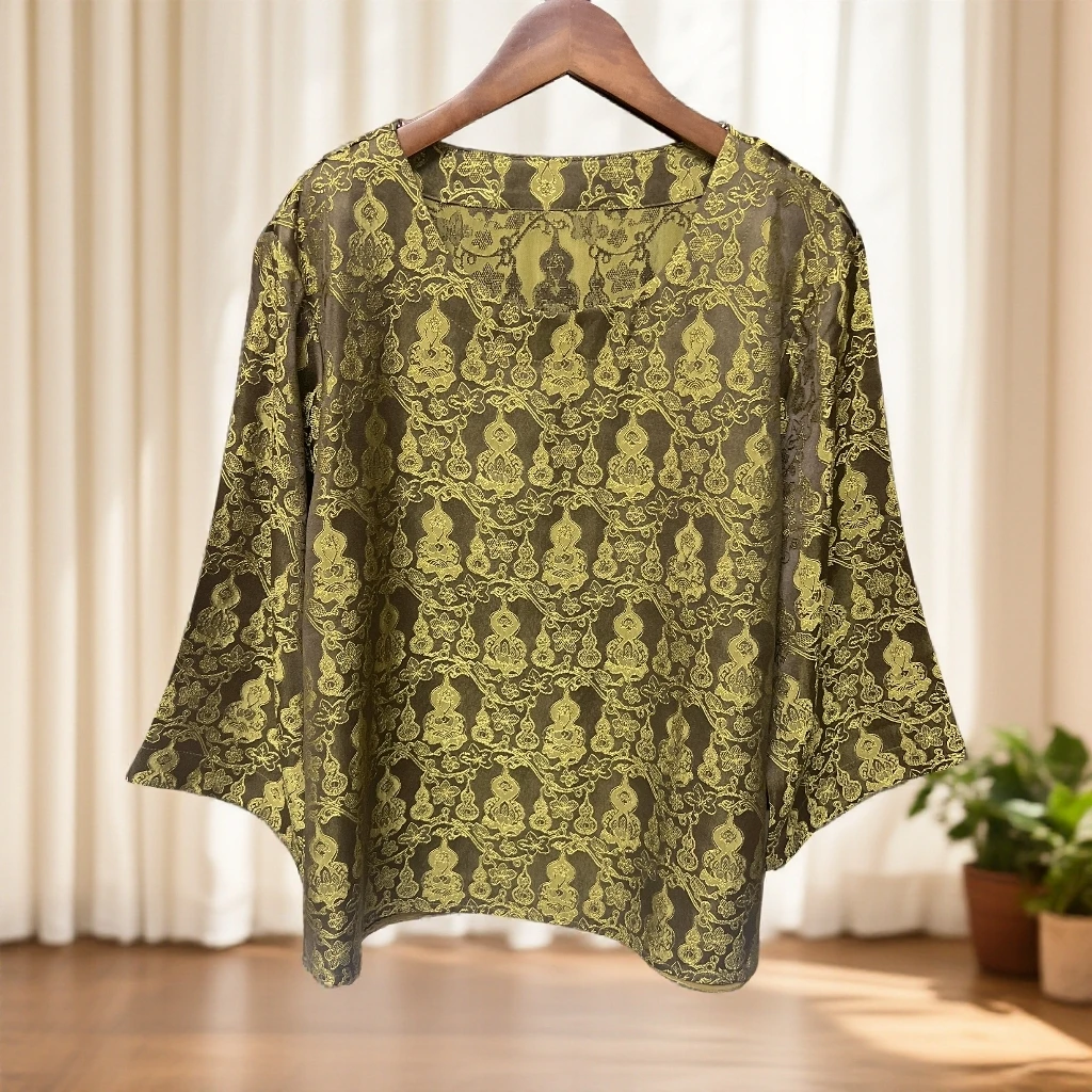 1041【轩依阁专属】新款高定时尚气质复古宽松百搭休闲减龄上衣