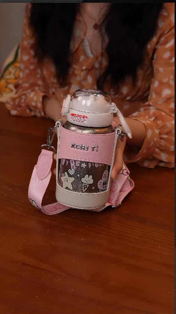 陶38-小茶日记内外纯钛儿童保温杯500ML-粉色