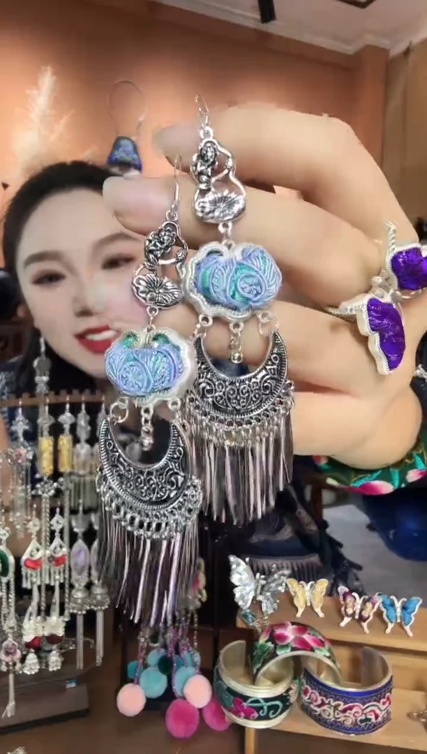 刺绣纯手工民族风耳环