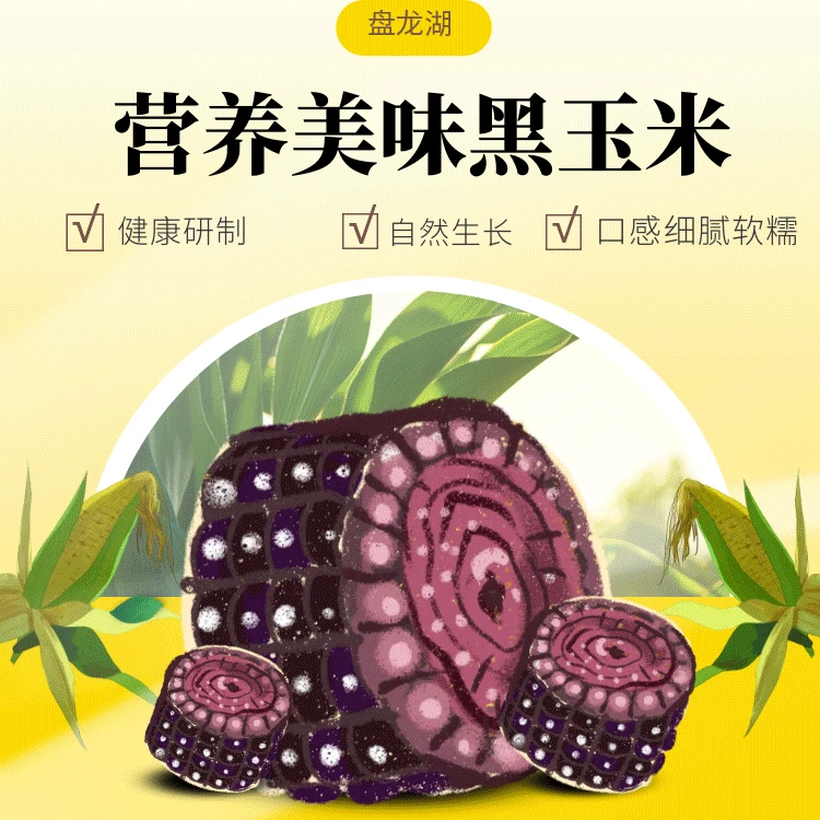 盘龙湖东北甜糯黑玉米180g-210g 10支真空包装东北杂粮