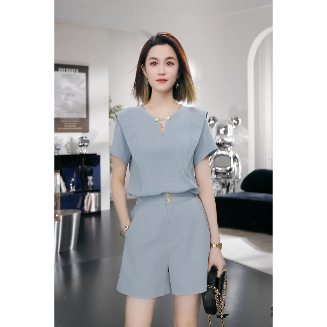 【Chanllete Meline】夏季时尚设计师款气质减龄休闲套装CM-9152