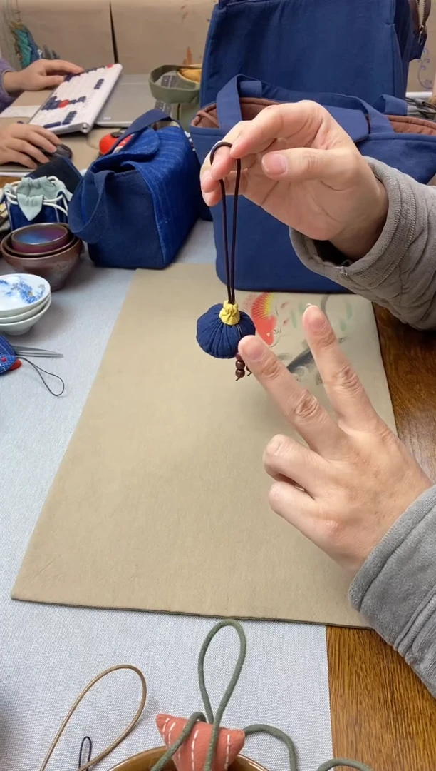 【闪购商品】木珠手工莲蓬挂件（蓝色）——