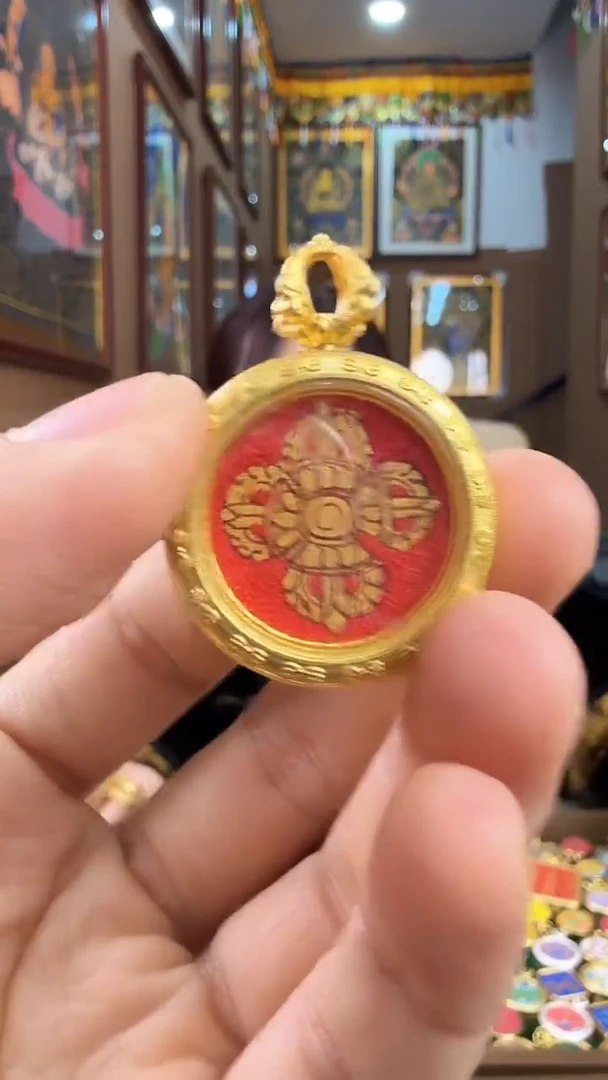 吊坠金刚杵-热贡纯手绘唐卡