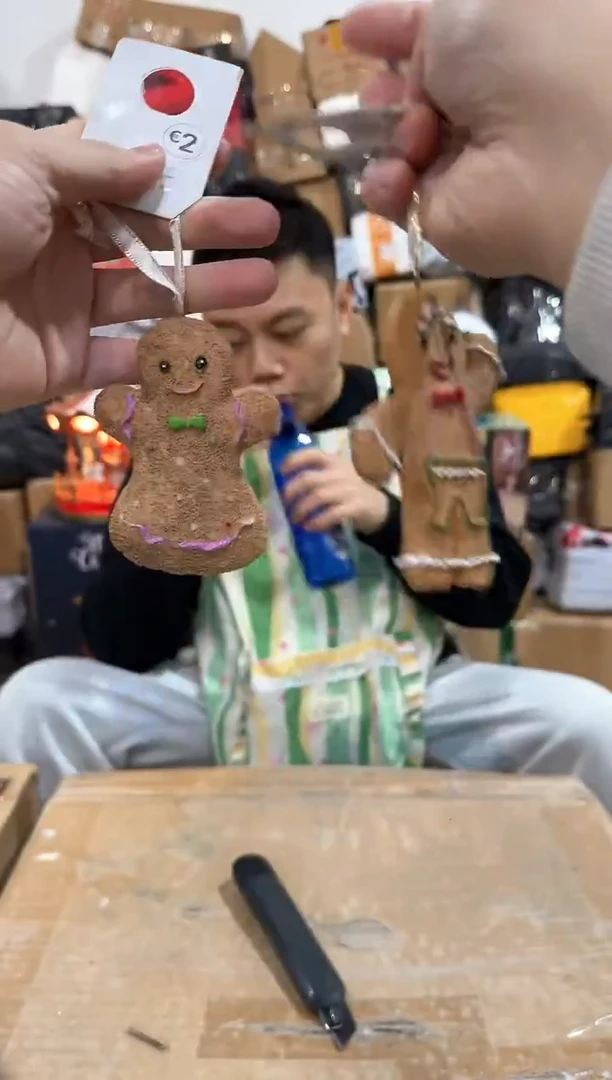 瓷片姜饼人挂件冰箱贴2件套