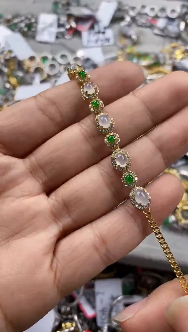 银S925镶嵌戒指翡翠333---1