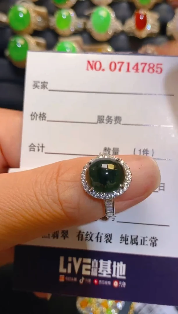 银S925镶嵌翡翠耳饰天然