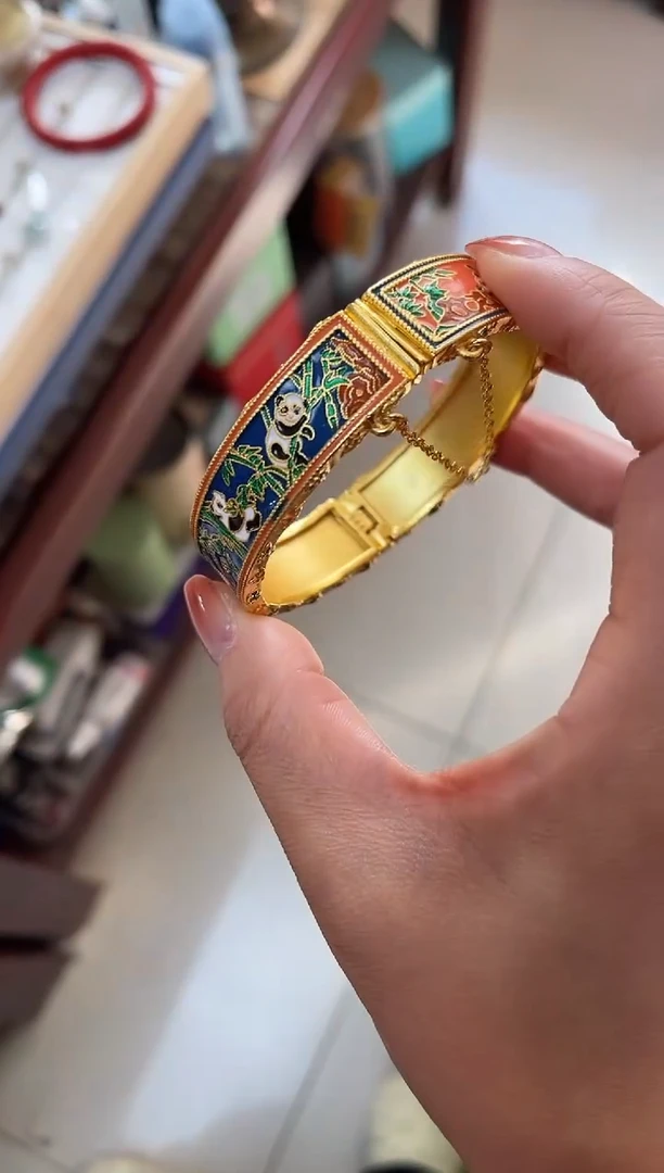 【闪购商品】熊猫珐琅景泰蓝手镯