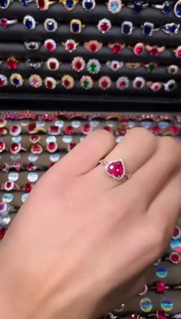 【闪购商品】红宝石戒指银S925镶嵌1