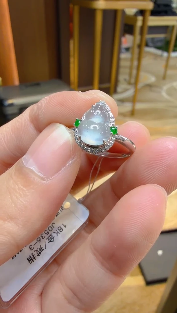 18K金镶嵌戒指翡翠多样性团购发一件