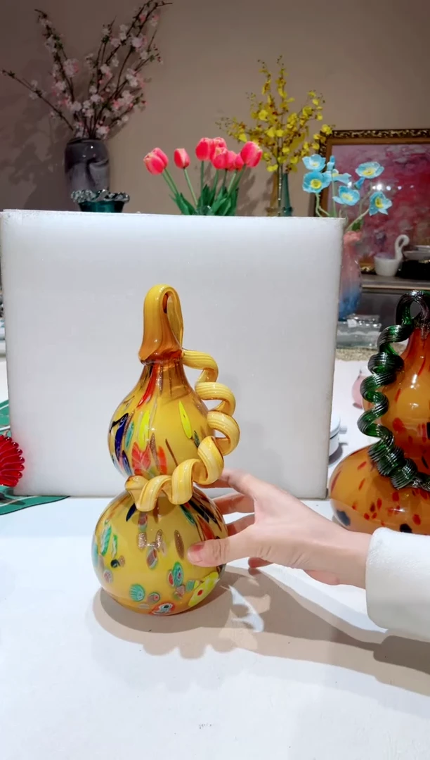 【闪购商品】琉璃手工艺品老款黄色葫芦 微瑕