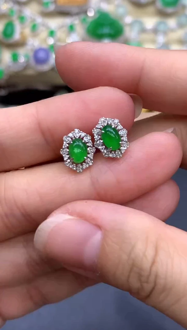 18K金镶嵌翡翠耳饰241-中国好珍宝