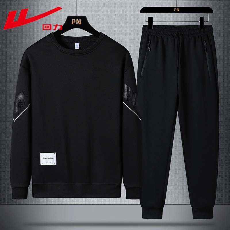 Warrior/回力运动装套装大码秋款运动服潮流休闲春秋宽松加绒时尚