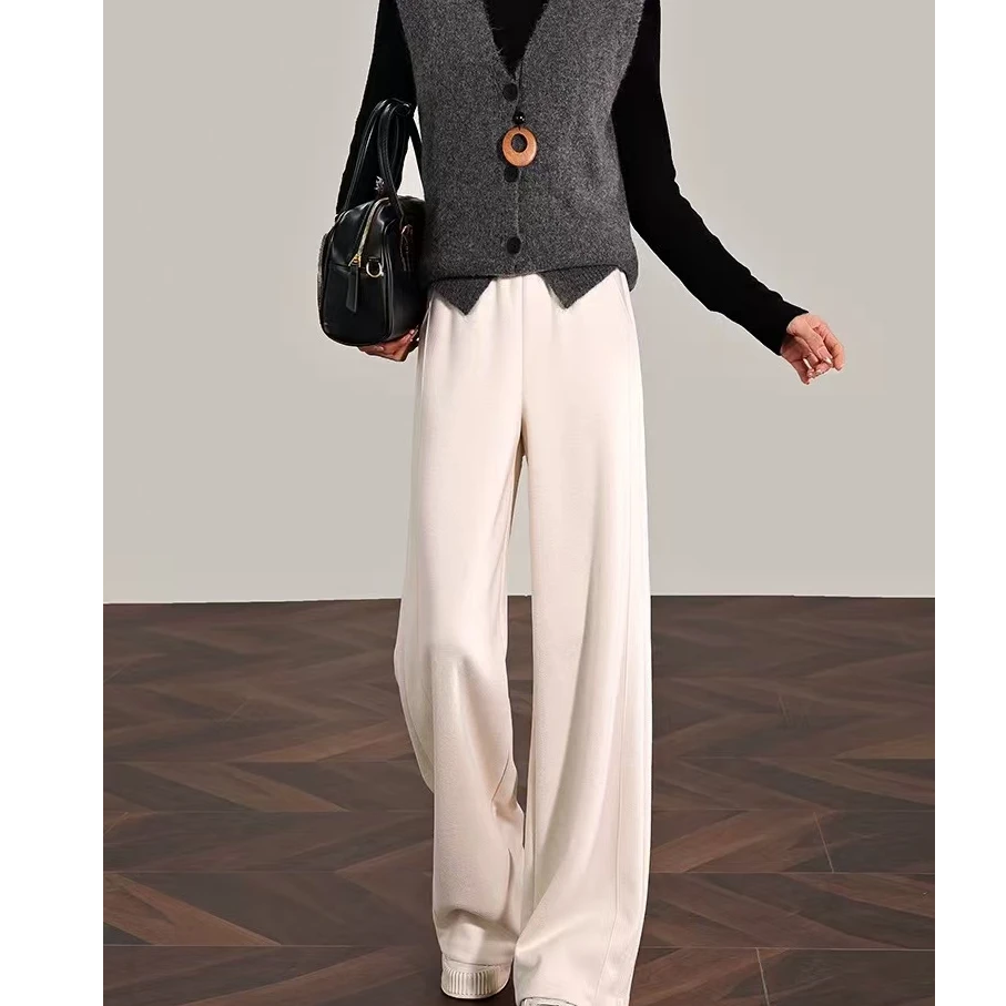 【新升级】春款阔腿裤2025新款高腰垂感弯刀香蕉长裤子