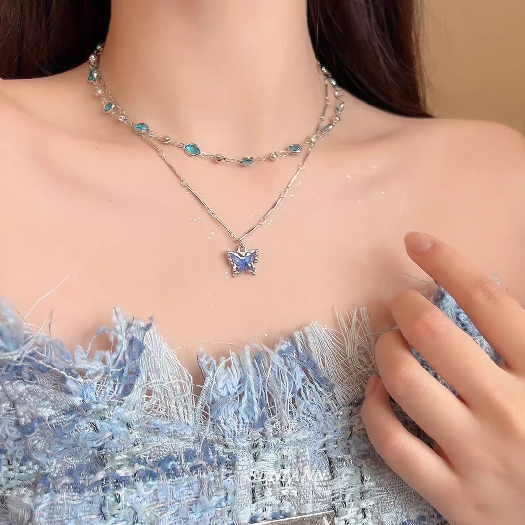 钛钢锆石项链 4直播间专属福利手作蝴蝶项链百搭百搭复古
