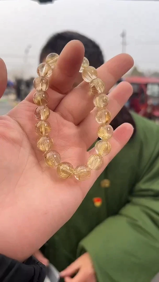 【闪购商品】发晶手链未镶嵌天然金发晶手串多样性发一10mm