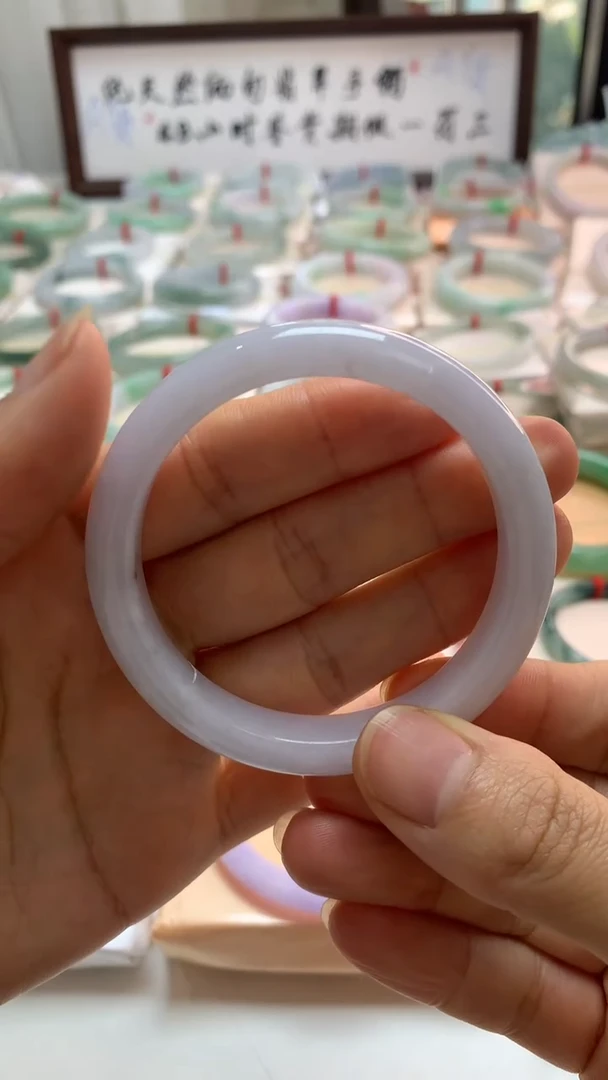 未镶嵌手镯翡翠52.8樱花粉