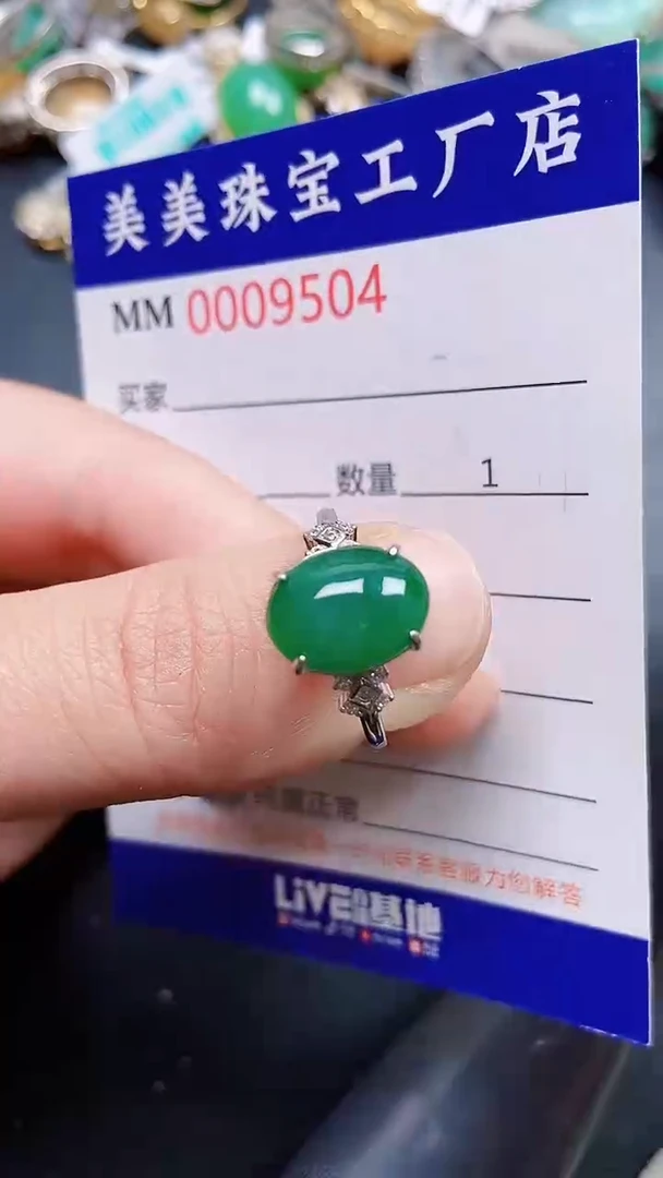 颈饰银S925镶嵌翡翠9504