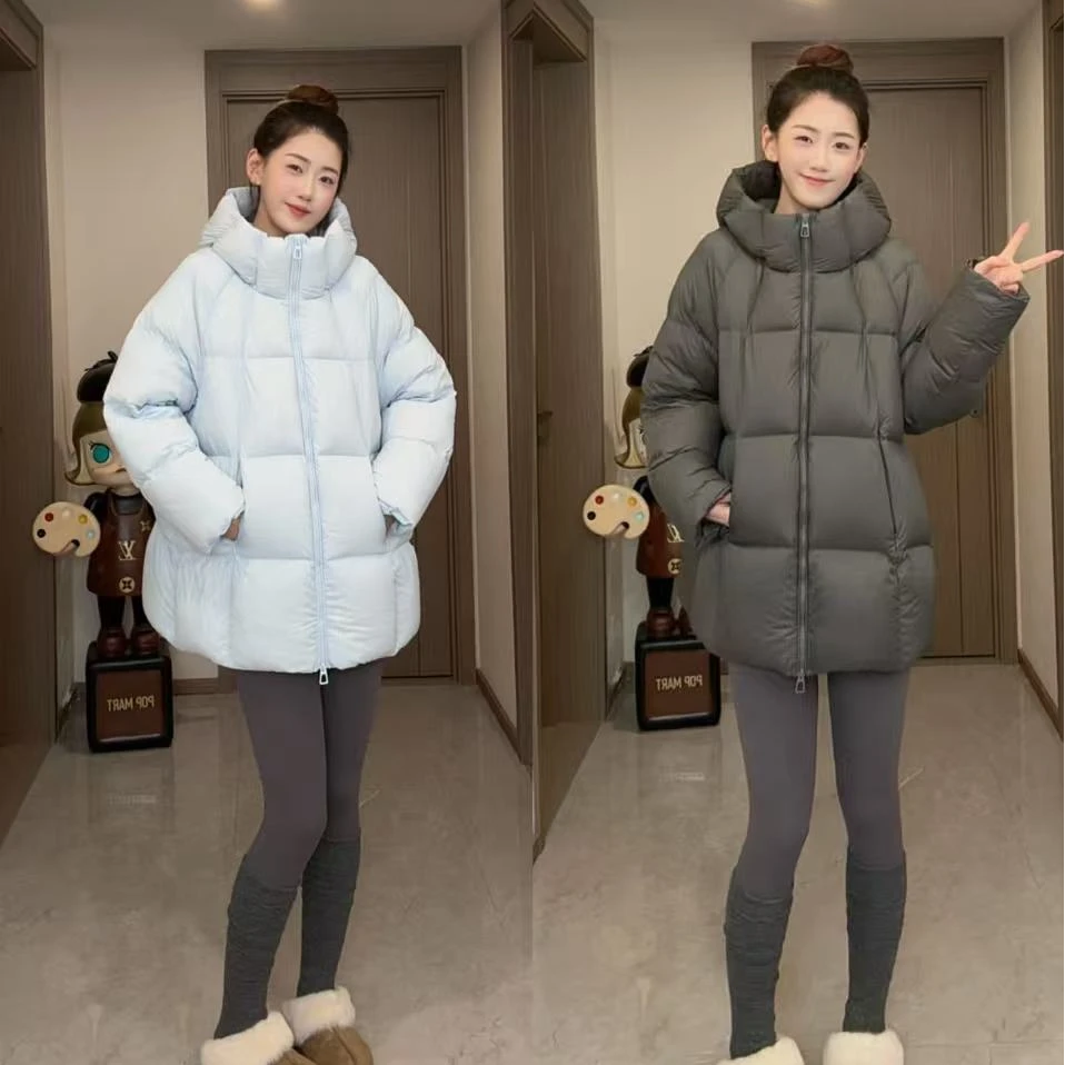 2025新款百搭95白鹅绒泡芙修身减龄连帽羽绒服 6598