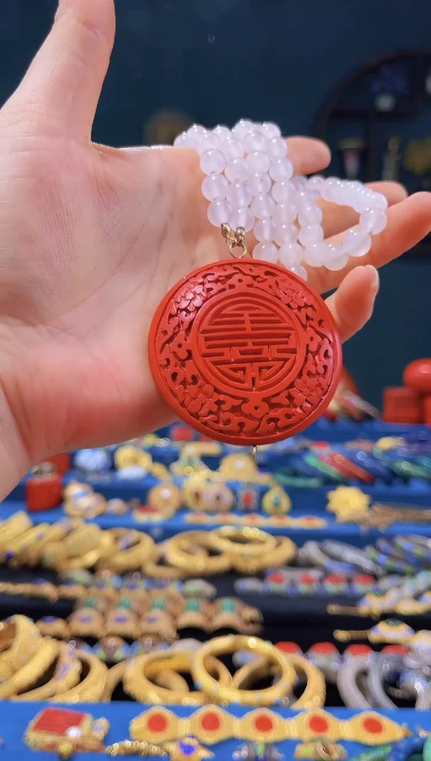 【闪购商品】非遗绝技 雕漆寿字牌项链