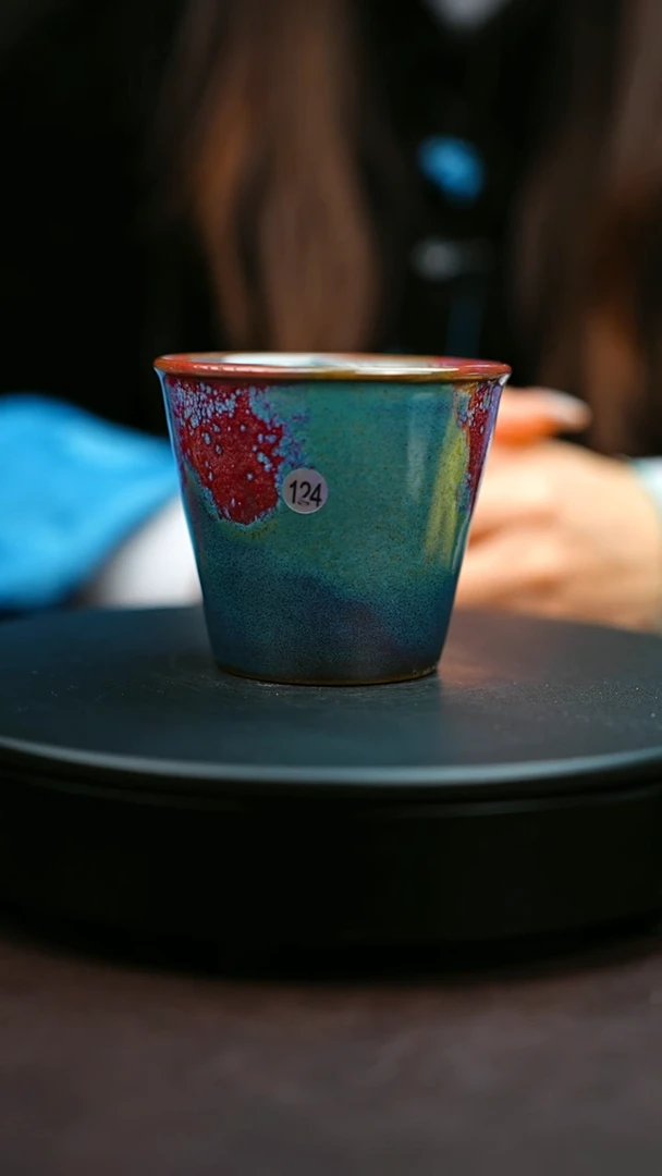 124#原矿钧瓷炉钧釉可乐杯