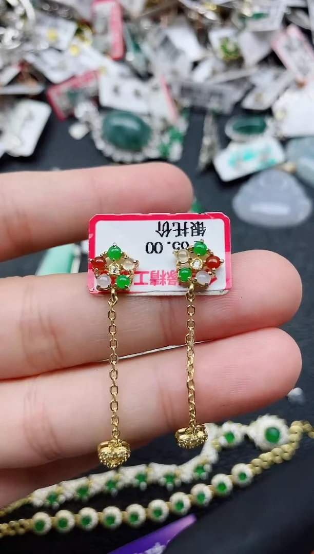 银S925镶嵌戒指翡翠1