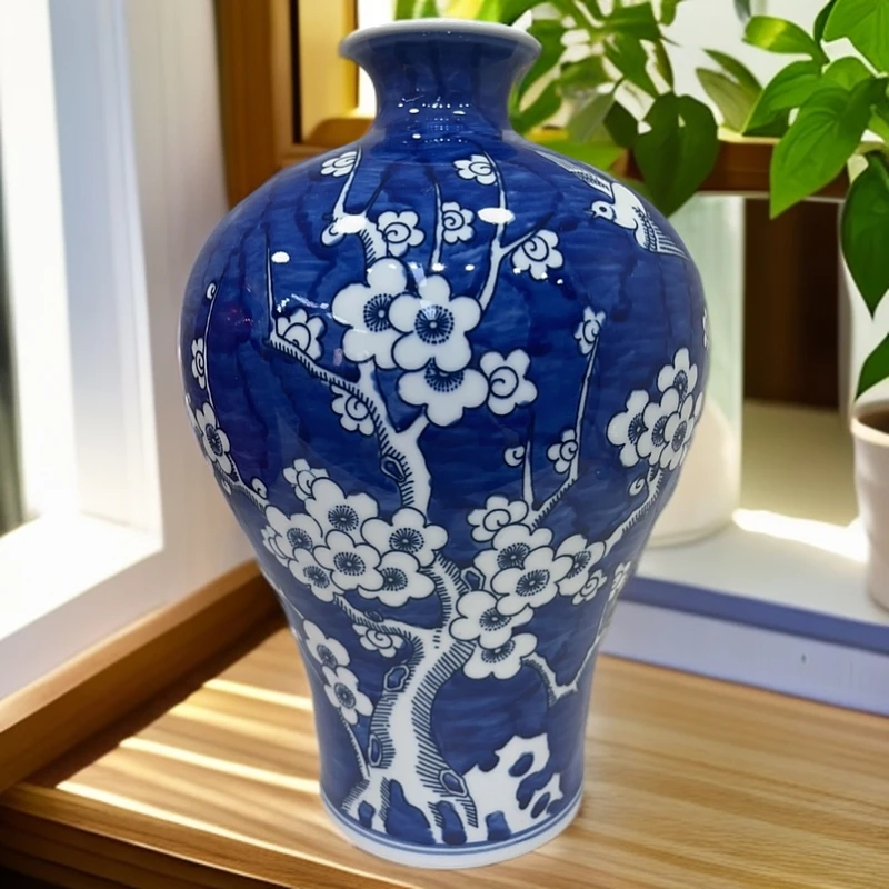 景德镇高温陶瓷摆件花瓶 冰梅瓶