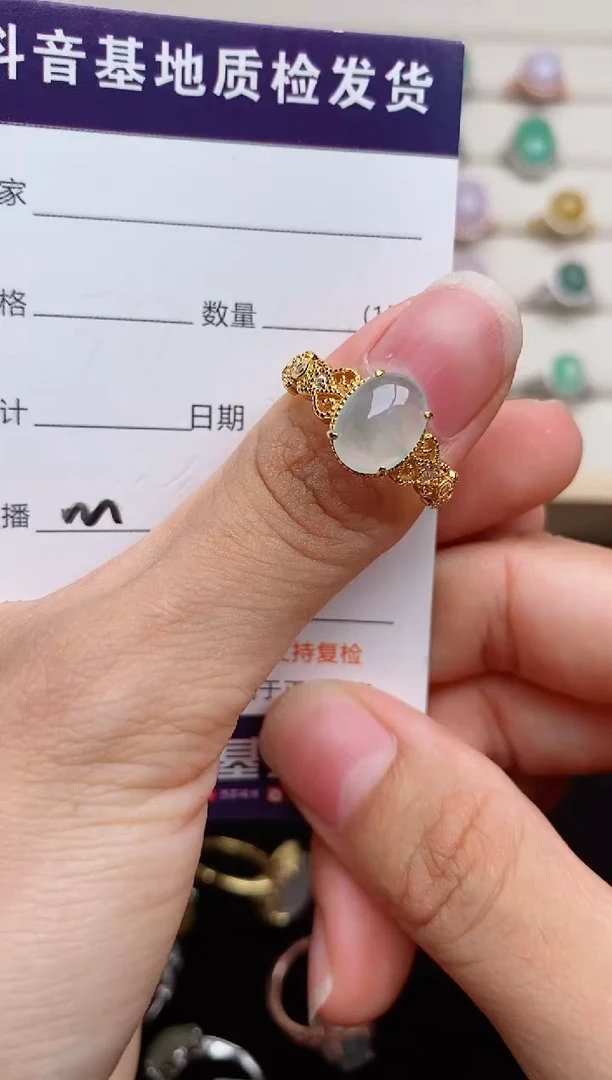 翡翠戒指银S925镶嵌....