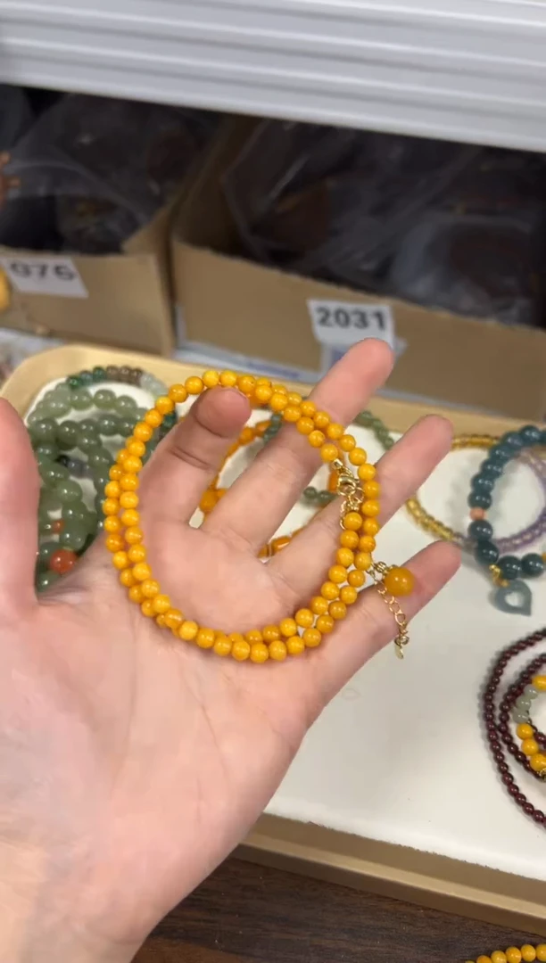 未镶嵌项链蜜蜡满蜜蜜蜡圆珠项链款[0299]