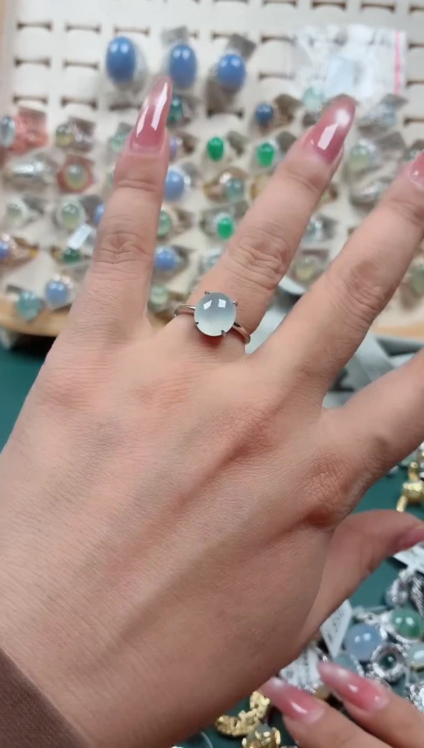 银S925镶嵌戒指翡翠.