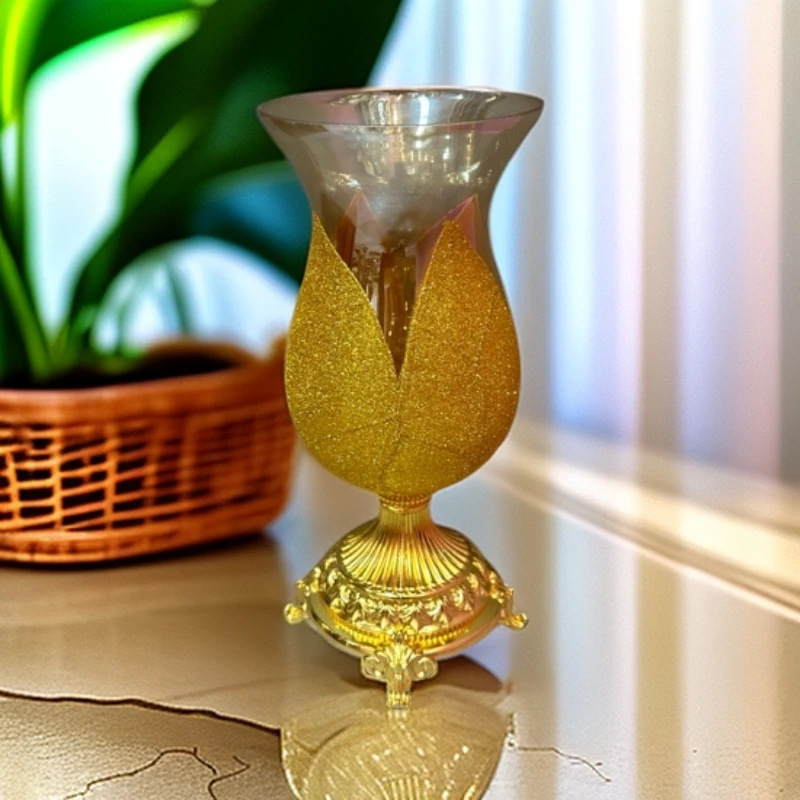 【新疆包邮】欧式玻璃花瓶餐桌花瓶轻奢欧式桌面摆件小款