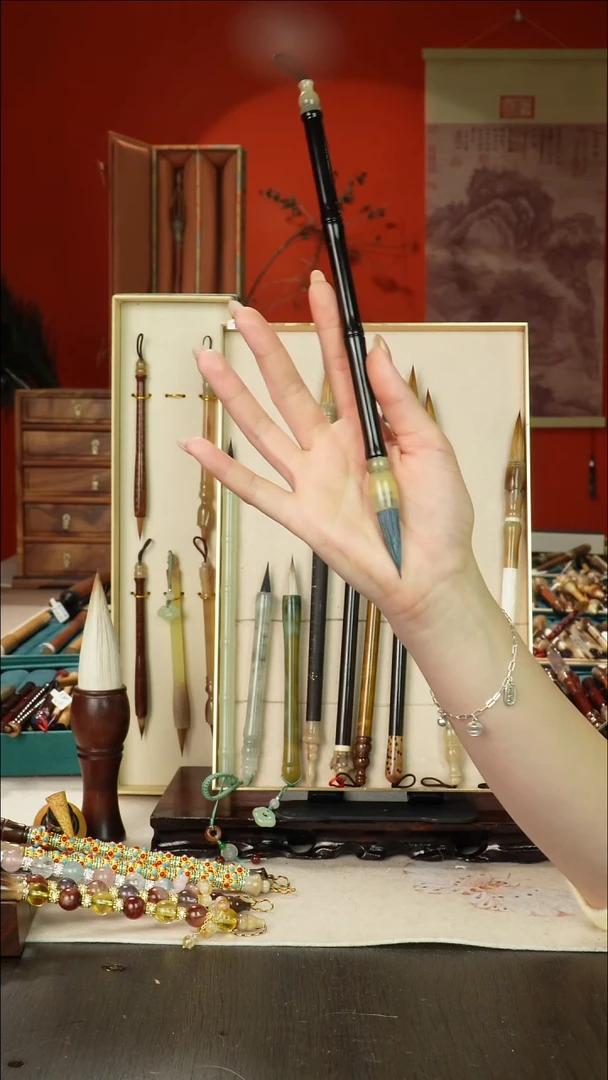 316号闪孤品高货毛笔链接 清水试笔 蘸墨不退