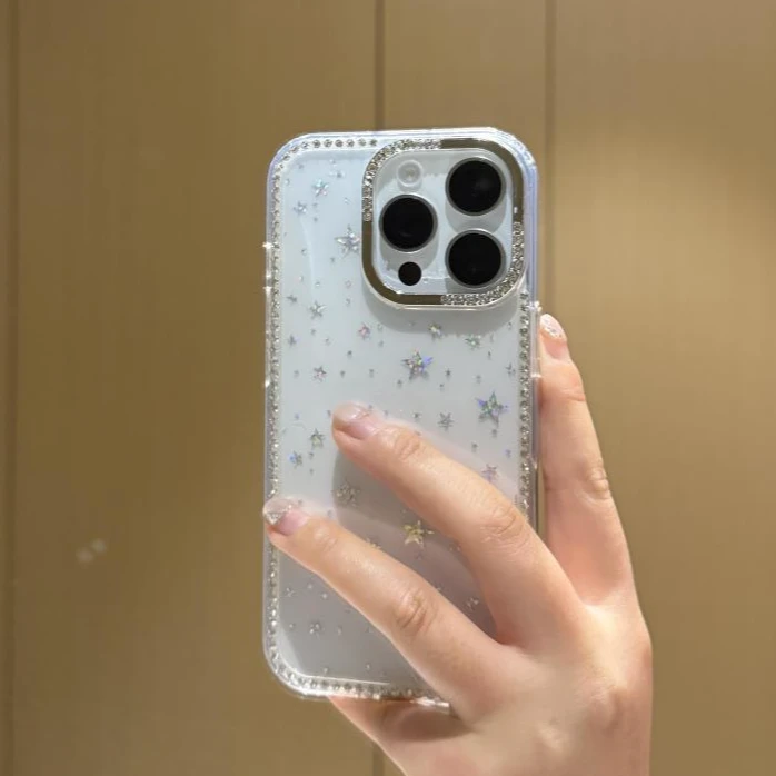韩系星星闪钻适用苹果16promax新款iPhone15/1